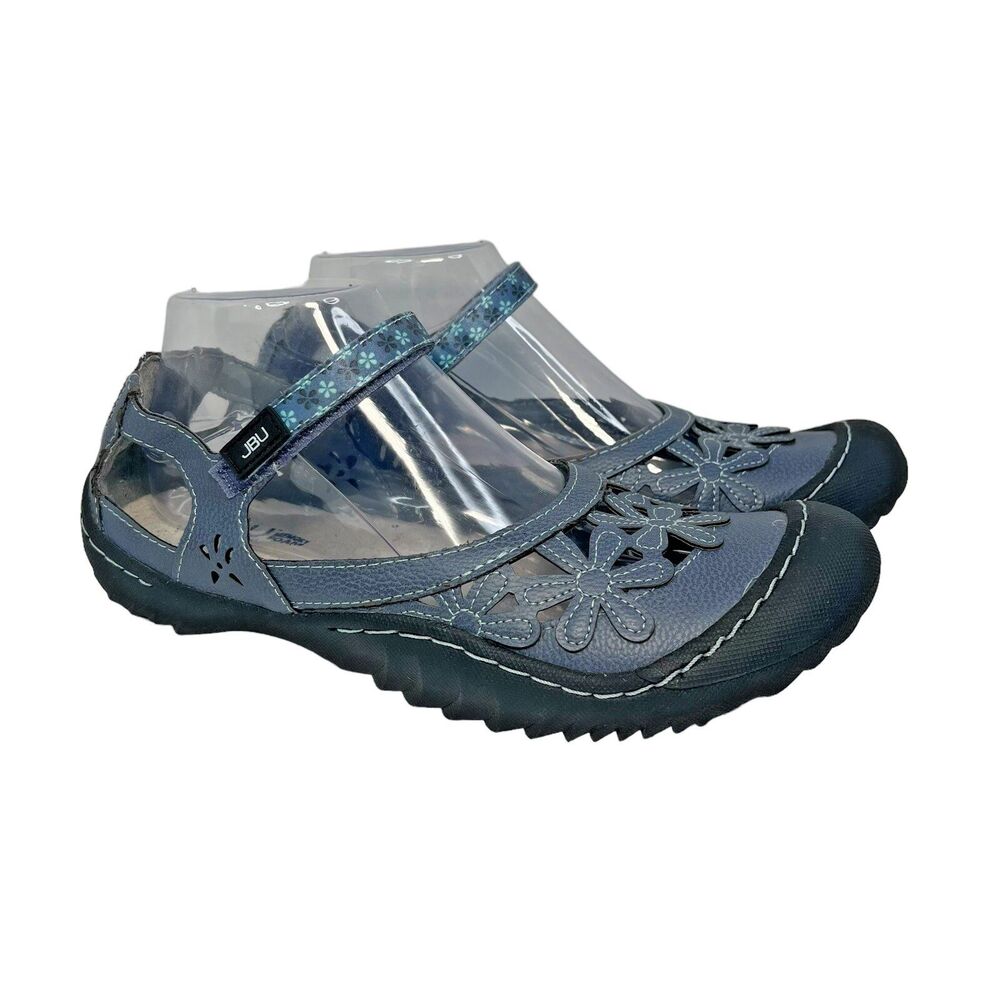 Jambu JBU Wildflower Sandals Casual Comfort Shoes Floral Perforated Blue Women 9